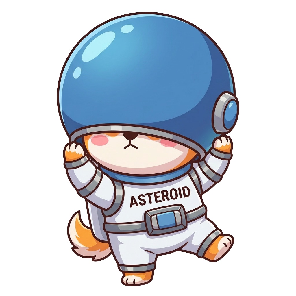 Baby Asteroid astronaut with big helmet